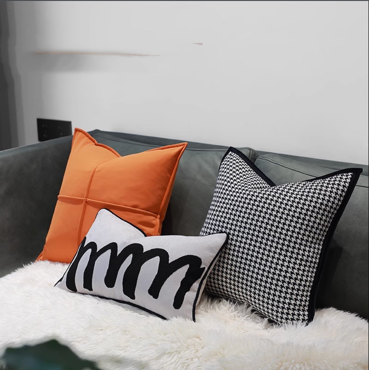 Tech Leather Pillow Sofa Living Room Cushion