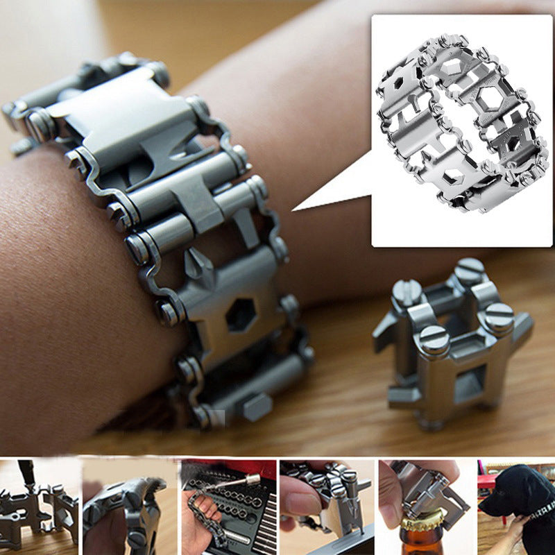 Outdoor Wearable Bracelet Stainless Steel Tool Bracelet