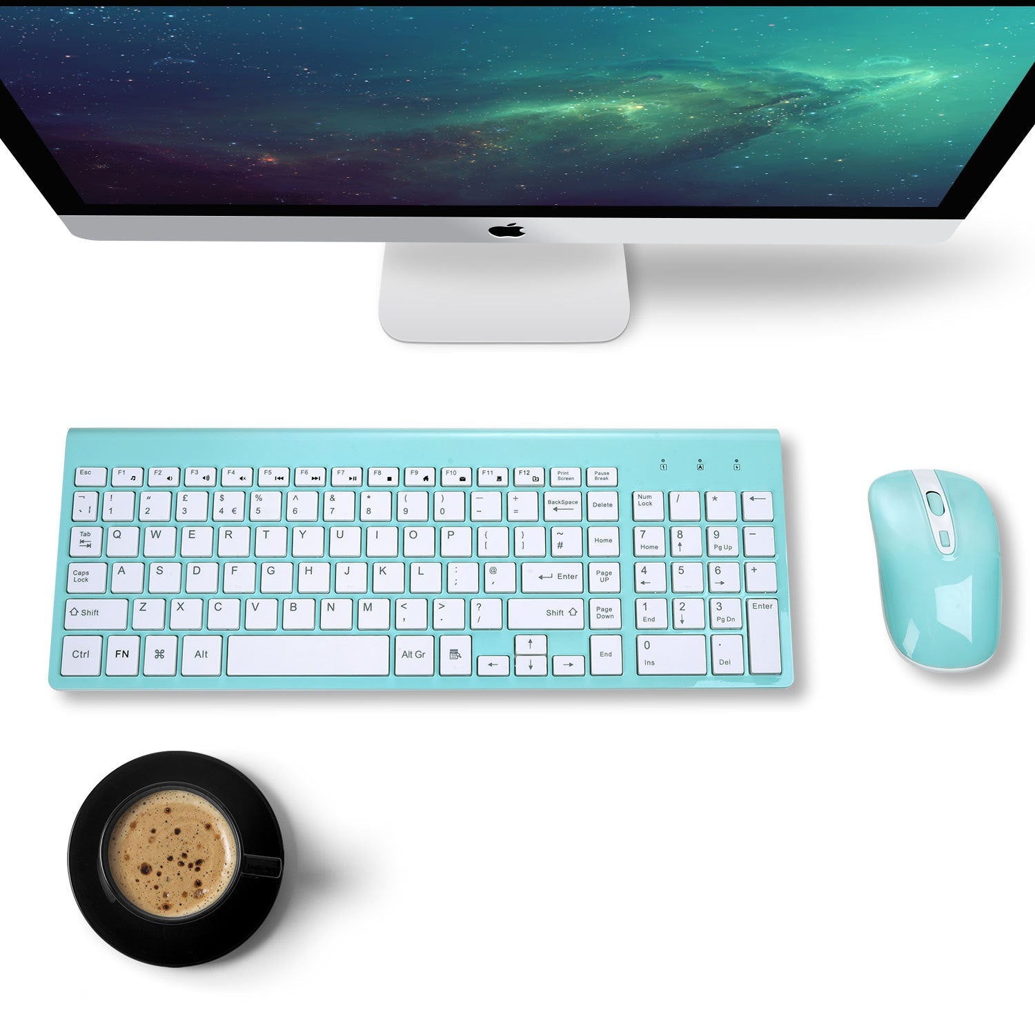 fashion wireless keyboard mouse set 2.4G thin   desktop laptop accesso