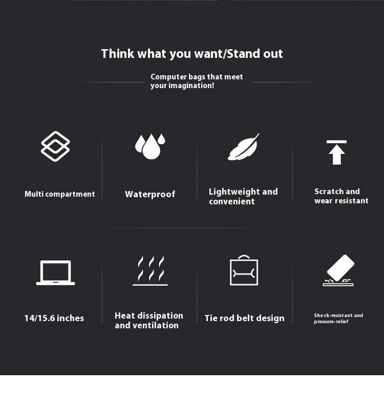 Men's 14-inch Laptop Portable Shoulder Lightweight Shockproof ProtectiMen's 14-inch Laptop Portable Shoulder Lightweight Shockproof Protecti